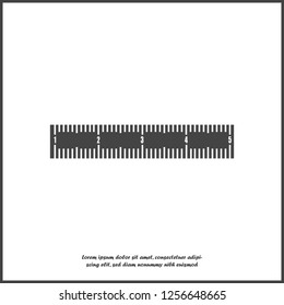 Vector icon ruler. Metric system. School measuring lance. Measuring tape on white isolated background. Layers grouped for easy editing illustration. For your design.