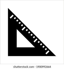 icono de vector de la regla sobre fondo blanco. modificable por color