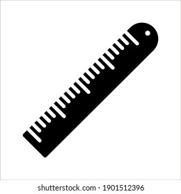 vector icon of ruler on white background. color editable