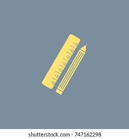 Vector icon of Ruler & Pencil. Eps-10.
