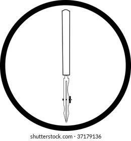vector icon of ruling pen