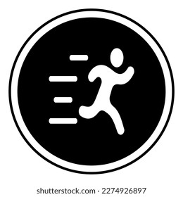 Vector. Icono. Corriendo. Iniciar sesión en fondo blanco