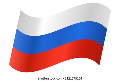 Vector icon of a Russian flag. Russian flag isolated on white background.