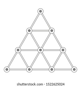 Vector icon with  sacred Pythagorean symbol Tetractys