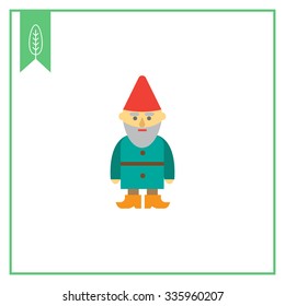 Vector icon of sad garden dwarf sculpture