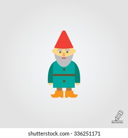 Vector icon of sad garden dwarf sculpture