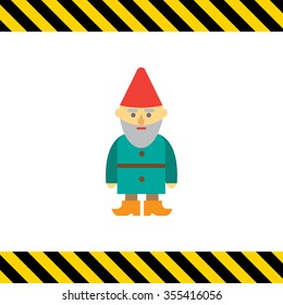 Vector icon of sad garden dwarf sculpture