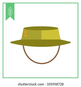 Vector icon of safari hat with string