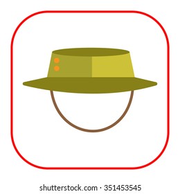 Vector icon of safari hat with string