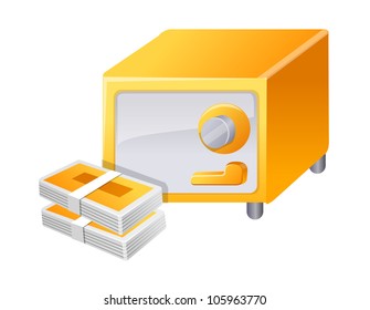 vector icon safe and cash