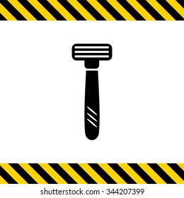 Vector icon of safety razor with tree blades