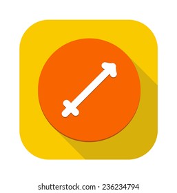 Vector icon of Sagittarius with long shadow effect