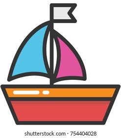 Vector icon of a sailboat