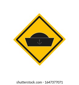 vector icon, sailor hat on white background