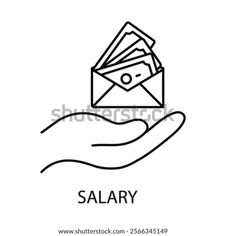Vector icon for salary. A minimalist design featuring a dollar symbol and paycheck concept.