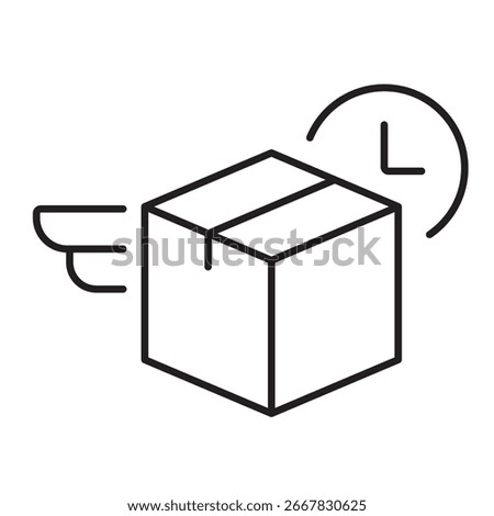 A vector icon of same-day delivery service, created in line style with editable stroke