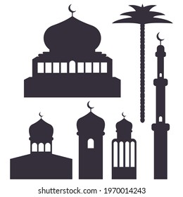 vector icon for saudi arabic mosque or building motif. for Islamic attributes