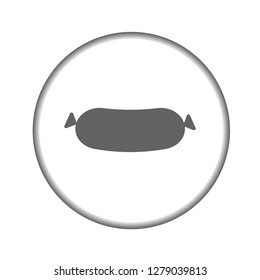 Vector icon sausage in grey color. Eps 10
