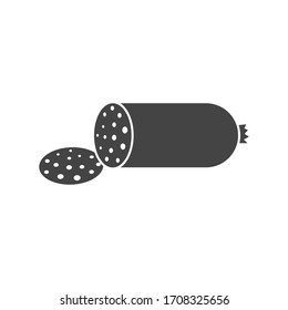 Vector icon of sausage, meat food product. on white isolated background.