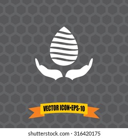 Vector Icon of Save Water on Dark Gray Background. Eps.10.
