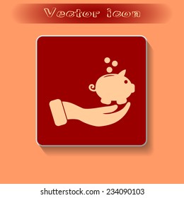 Vector icon saving, piggy bank