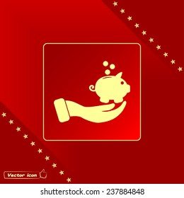 Vector icon saving, piggy bank