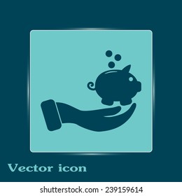 Vector icon saving, piggy bank