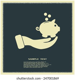 Vector icon saving, piggy bank