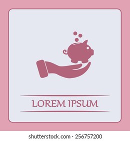 Vector icon saving, piggy bank