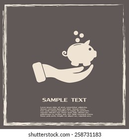 Vector icon saving, piggy bank