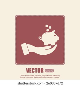 Vector icon saving, piggy bank