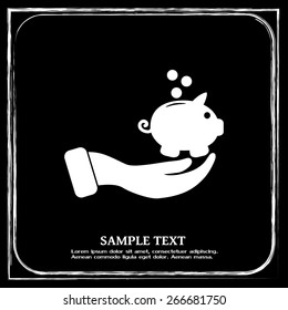 Vector icon saving, piggy bank