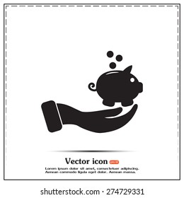 Vector icon saving, piggy bank