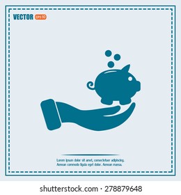 Vector icon saving, piggy bank