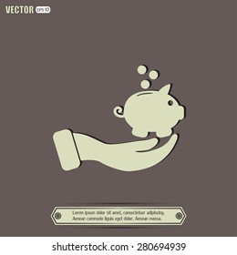 Vector icon saving, piggy bank