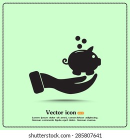 Vector icon saving, piggy bank