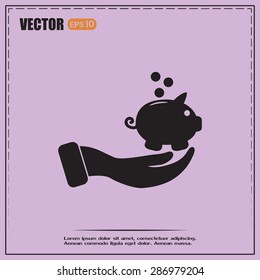 Vector icon saving, piggy bank