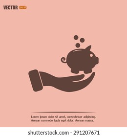 Vector icon saving, piggy bank