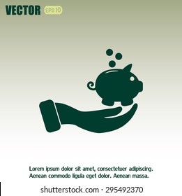 Vector icon saving, piggy bank