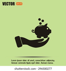 Vector icon saving, piggy bank