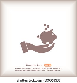 Vector icon saving, piggy bank