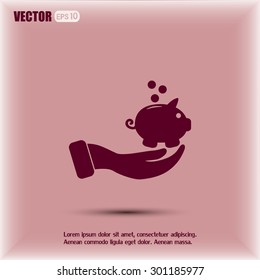 Vector icon saving, piggy bank