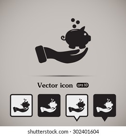 Vector icon saving, piggy bank
