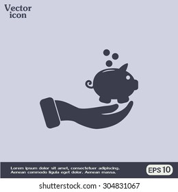 Vector icon saving, piggy bank