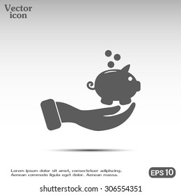 Vector icon saving, piggy bank