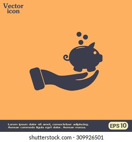 Vector icon saving, piggy bank