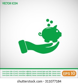 Vector icon saving, piggy bank