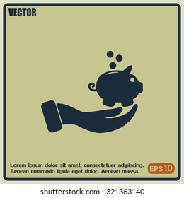 Vector icon saving, piggy bank