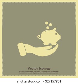 Vector icon saving, piggy bank
