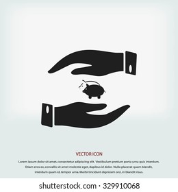 Vector icon saving, piggy bank